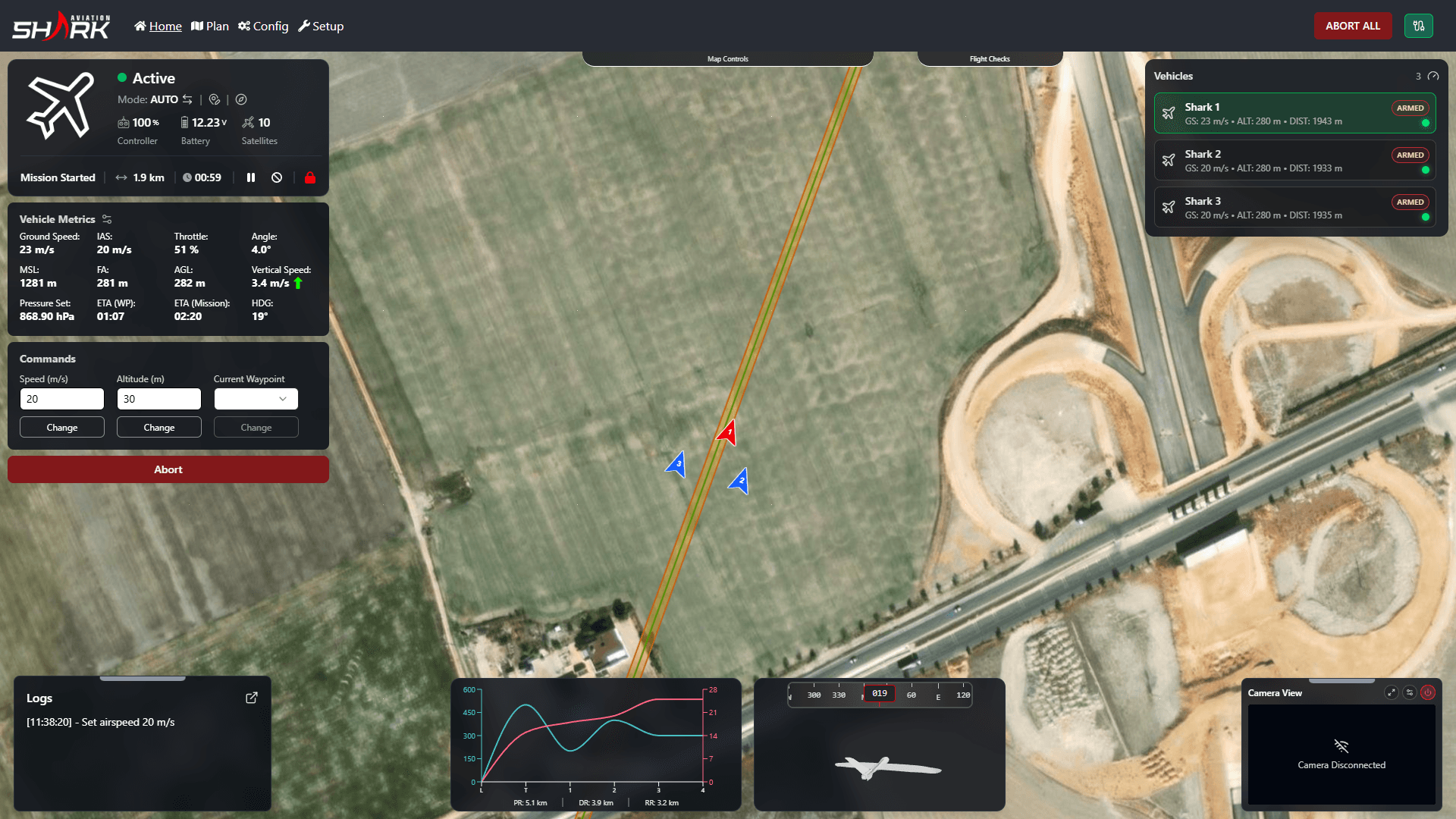 Shark GCS ground control software operational interface